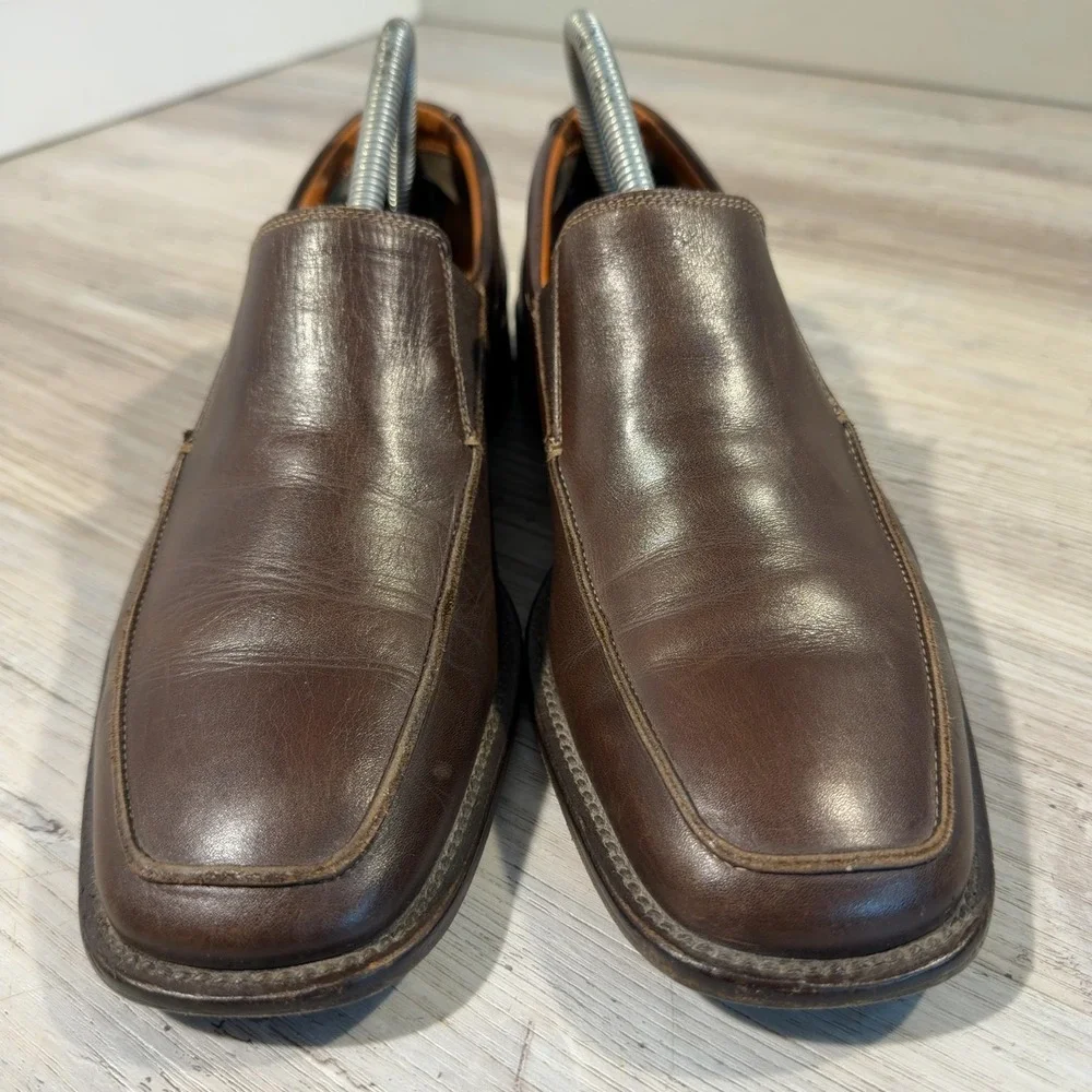 Gordon Rush Loafers Mens Sz 7.5 Brown Leather Slip On Apron Dress Shoes